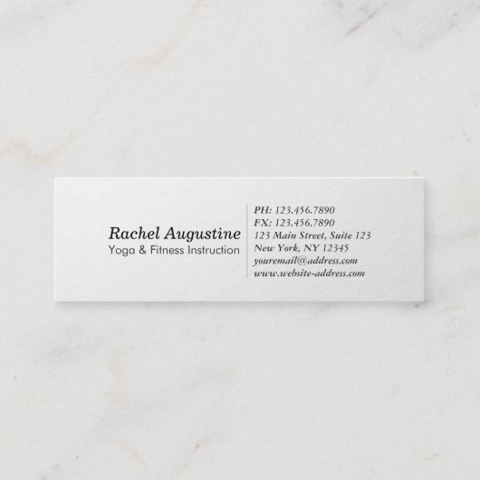 シルバー金ゴールドロータスヨガメディテーション霊気インストラクター スキニー名刺 (裏面)