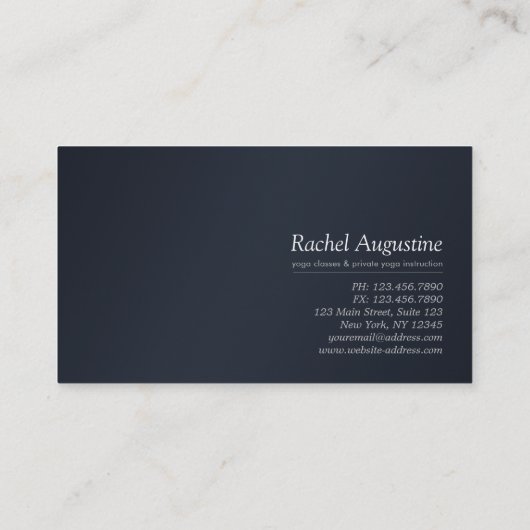 シルバー金ゴールドロータスヨガメディテーション霊気インストラクター 名刺 (裏面)