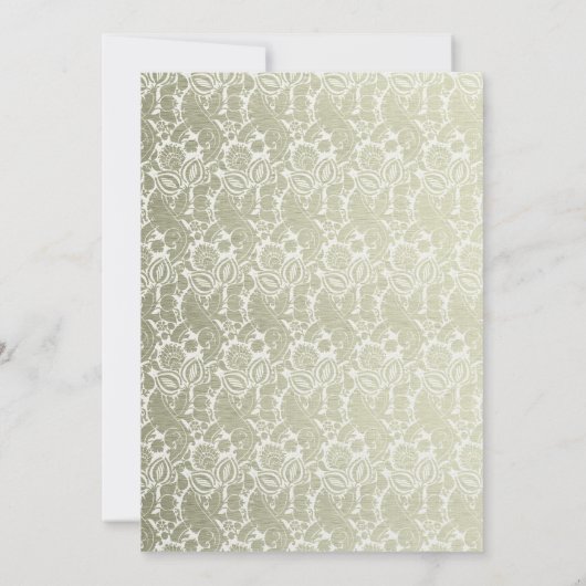 シルバー金ゴールドヴィンテージダマスクのクロス確認 招待状 (裏面)