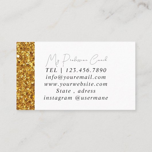 シルバー金ゴールド大理石ダイヤモンドコーチ名刺 名刺 (裏面)