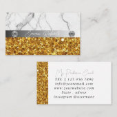 シルバー金ゴールド大理石ダイヤモンドコーチ名刺 名刺 (正面/裏面)