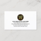 シルバー金ゴールド対角の手書きツール 名刺 (裏面)