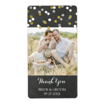 シルバー金ゴールド紙吹雪フォトウェディングラベル