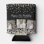 シルバー金ゴールド紙吹雪フォトコラージュ21歳 缶クーラー (裏面)