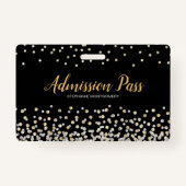 シルバー金ゴールド紙吹雪フォトコラージュ50誕生日 バッジ (裏面)