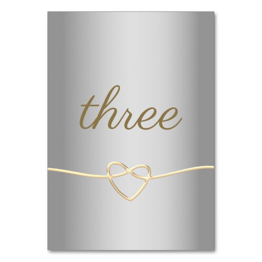 シルバー金ゴールド結婚スクリプトのテーブル番号 テーブルナンバー (正面)