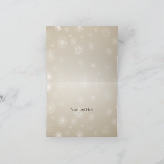 シルバー金ゴールド雪の冬のブライダルシャワーありがとう サンキューカード (内部)