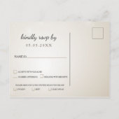 シルバー金ゴールド雪の冬の結婚式rsvpカード インビテーションポストカード (裏面)