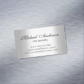 シルバー金属グラデーション – ステンレス鋼の外観 マグネット名刺 (インサイチュ)