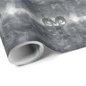 シルバー鋼の〔占星術の〕十二宮図のスタイル ラッピングペーパー (ロールコーナー)