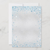シルバー青ラメ冬の誕生日 招待状 (裏面)