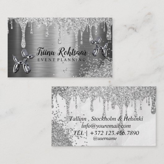 シルバー風船イベント計画 名刺 (正面/裏面)