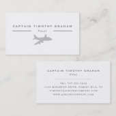 シルバー飛行機のアイコン、フライトの執事とパイロット 名刺 (正面/裏面)