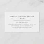 シルバー飛行機のアイコン、フライトの執事とパイロット 名刺 (裏面)