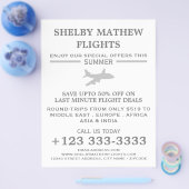 シルバー飛行機アイコン広告、航空会社のフライヤー チラシ (シングル)