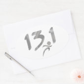 シルバー13.1ハーフマラソン 楕円形シール (封筒)