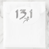 シルバー13.1ハーフマラソン 楕円形シール (バッグ)