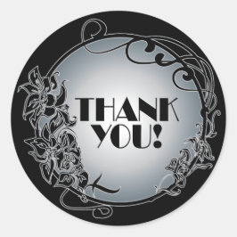シルバー1920のヴィンテージありがとうステッカー ラウンドシール