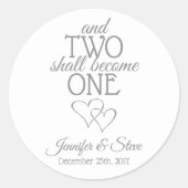 シルバー2人が1人の結婚式用シール ラウンドシール (正面)