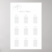 シルバー2人ハートの連接式座席計画 ポスター (正面)