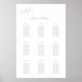 シルバー2人ハートの連接式座席計画 ポスター