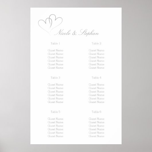 シルバー2人ハートの連接式座席計画 ポスター (正面)