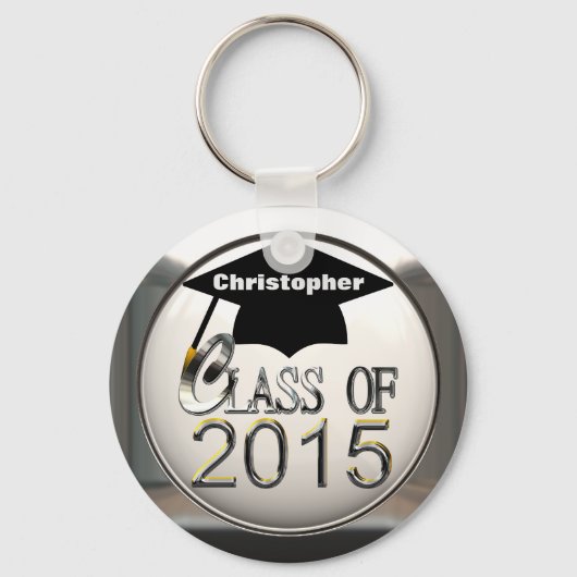 シルバー2015キーチェーンのクラス キーホルダー (正面)