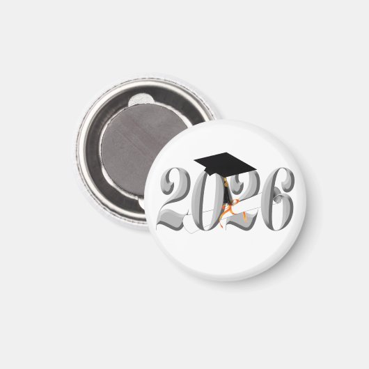 シルバー2026年卒業 マグネット (正面/裏面)