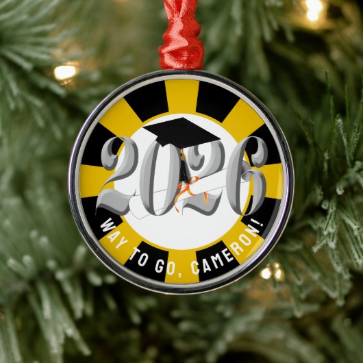 シルバー2026年卒業 メタルオーナメント (ツリー)