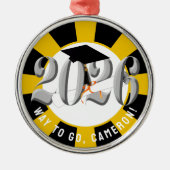 シルバー2026年卒業 メタルオーナメント (正面)