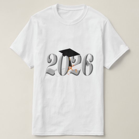 シルバー2026年卒業 Tシャツ (デザイン正面)