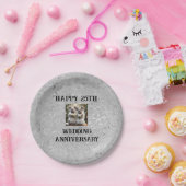 シルバー25伝統的結婚周年記念 ペーパープレート (パーティー)