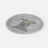 シルバー25伝統的結婚周年記念 ペーパープレート (アングル)