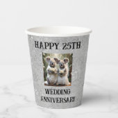 シルバー25伝統的結婚周年記念 紙コップ (正面)