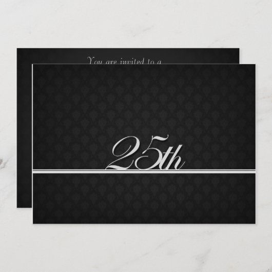 シルバー25周年エレガント招待状 招待状 (正面/裏面)