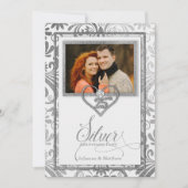 シルバー25周年結婚記念のカスタム写真 招待状 (正面)