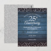 シルバー25周年記念ウエディング Save the Date ポストカード (正面/裏面)