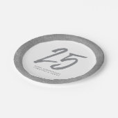 シルバー25周年記念パーティー パーソナライズされた ペーパープレート (アングル)