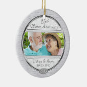 シルバー25周年記念写真カスタムオーナメント セラミックオーナメント (右)