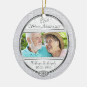 シルバー25周年記念写真カスタムオーナメント セラミックオーナメント (左)
