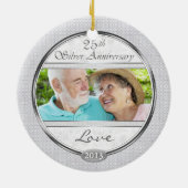 シルバー25周年記念写真カスタムオーナメント セラミックオーナメント (裏面)