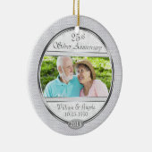 シルバー25周年記念写真カスタムオーナメント セラミックオーナメント (右)