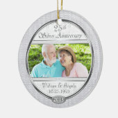 シルバー25周年記念写真カスタムオーナメント セラミックオーナメント (左)
