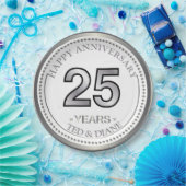 シルバー25周年記念紙プレート ペーパープレート (パーティー)