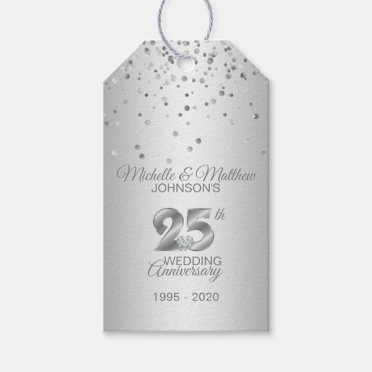 シルバー25周年記念結婚に感謝 ギフトタグ (正面)