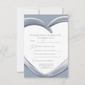 シルバー25周年記念結婚ハート返信カード 出欠カード (正面)