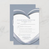 シルバー25周年記念結婚ハート返信カード 出欠カード (正面/裏面)