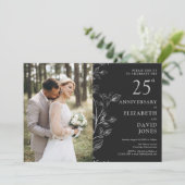 シルバー25周年記念結婚写真招待状 招待状 (スタンド正面)