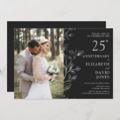 シルバー25周年記念結婚写真招待状 招待状 (正面/裏面)