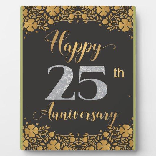 シルバー25周年記念結婚25周年 フォトプラーク (正面)